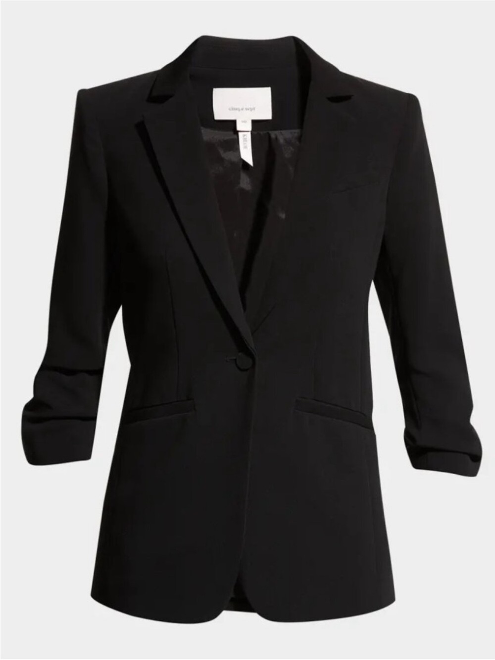 Cinq a Sept Khloe Crepe Single Breasted Blazer Jacket Career Black size 10